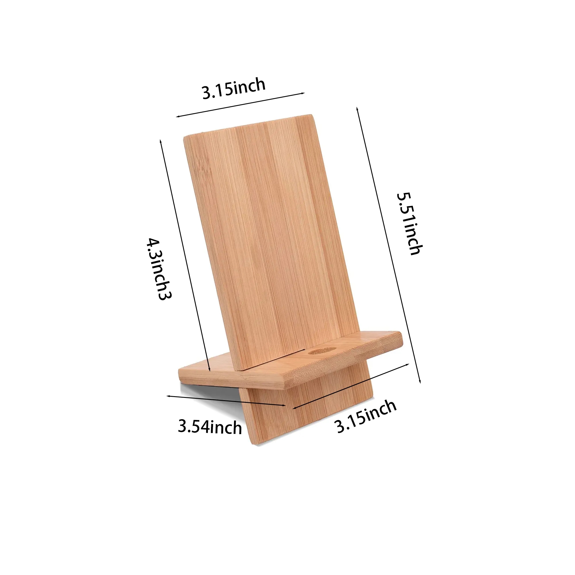 MOQ 50 Laser Engraved Bamboo Phone Holder 3