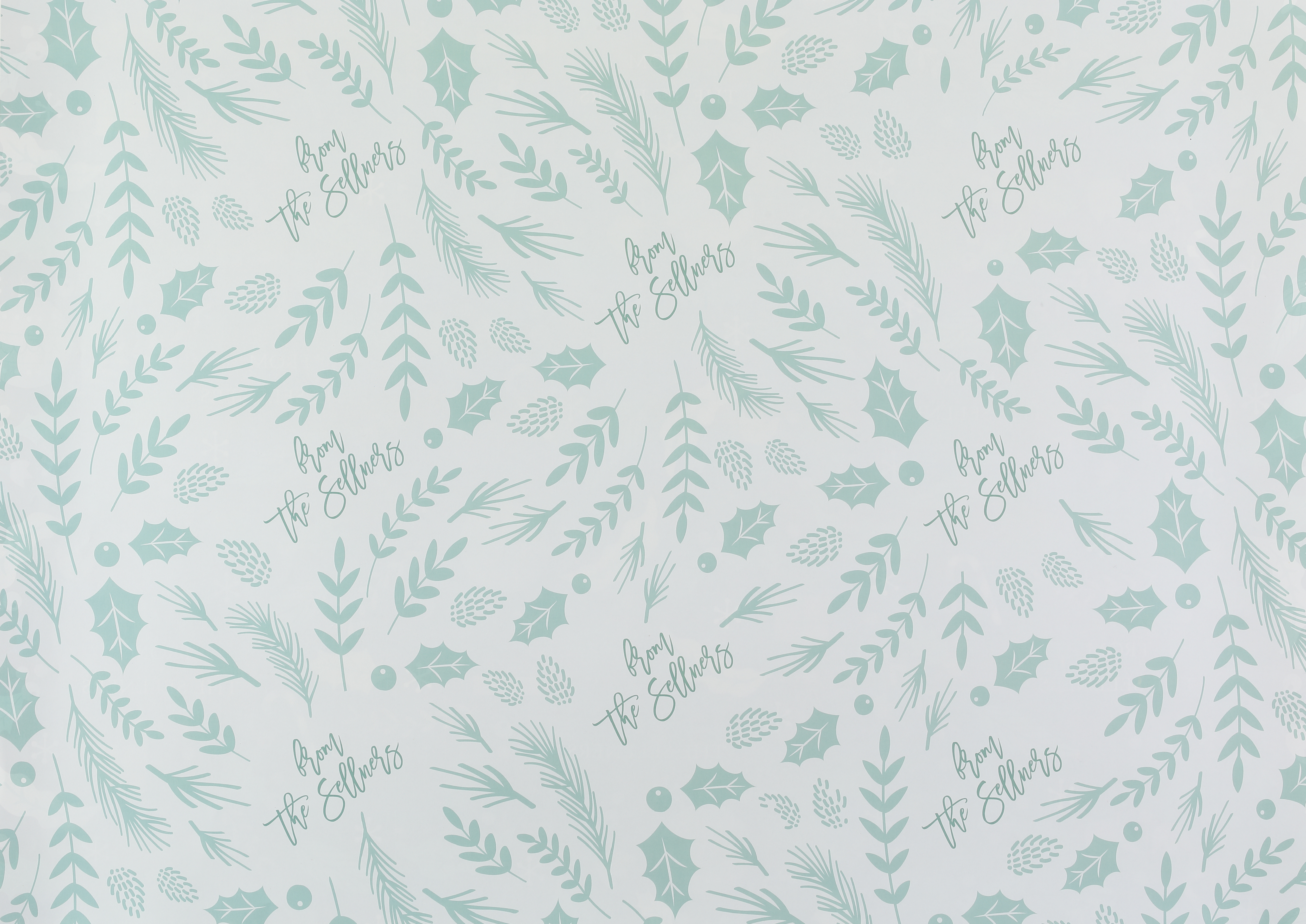 Holiday Floral Reversible Wrapping Paper (28"x20") 5