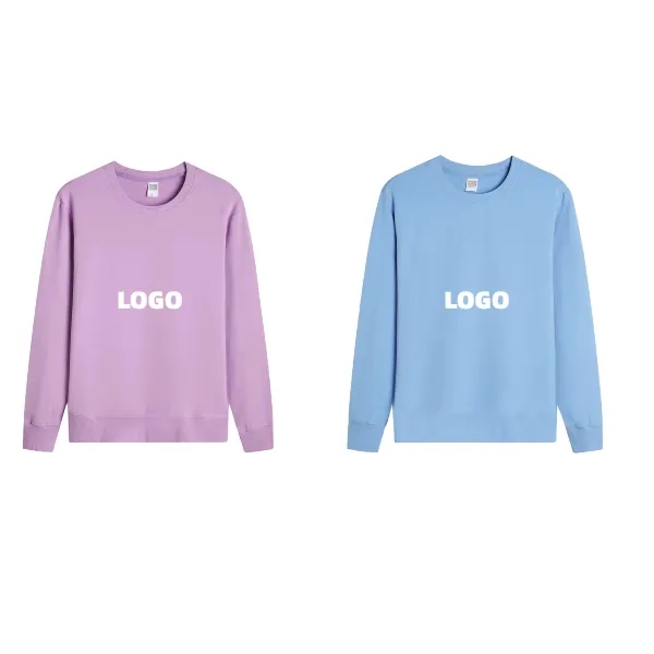 Casual Round Neck Long Sleeve Solid Color Sweatshirt, custom hoodie or sweatshirt with logo imprint 7