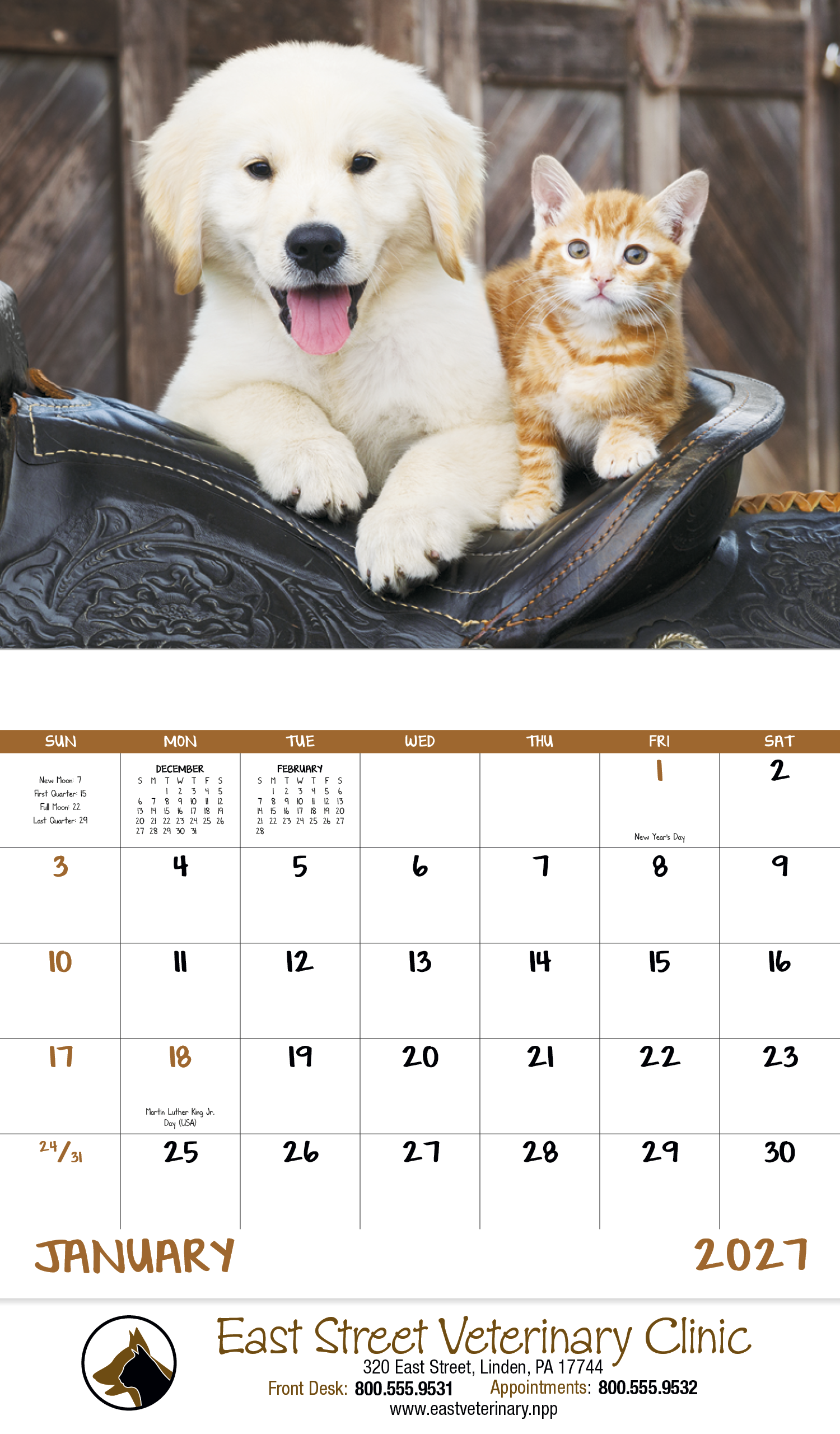 Good Value™ Baby Farm Animals - Stapled Calendar 19