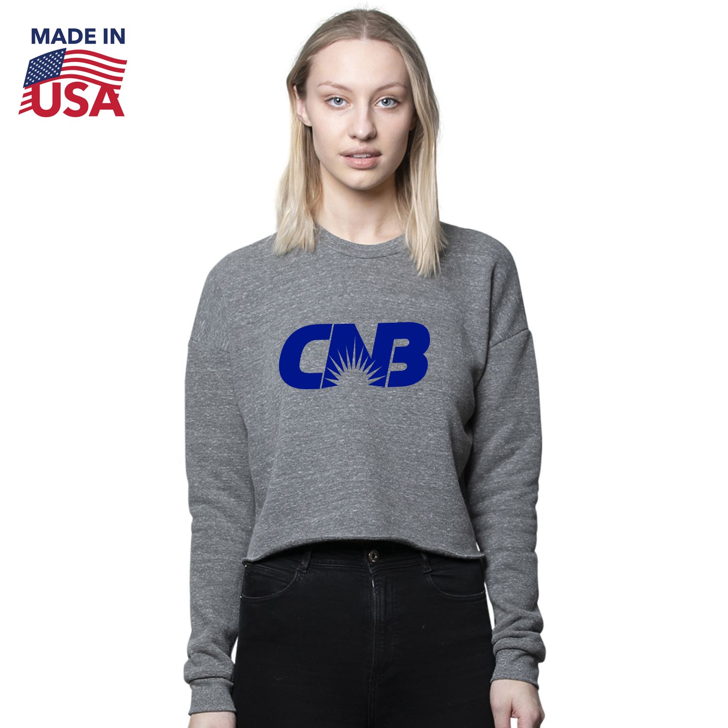 USA Made Women’s Eco Triblend Fleece Crop 3