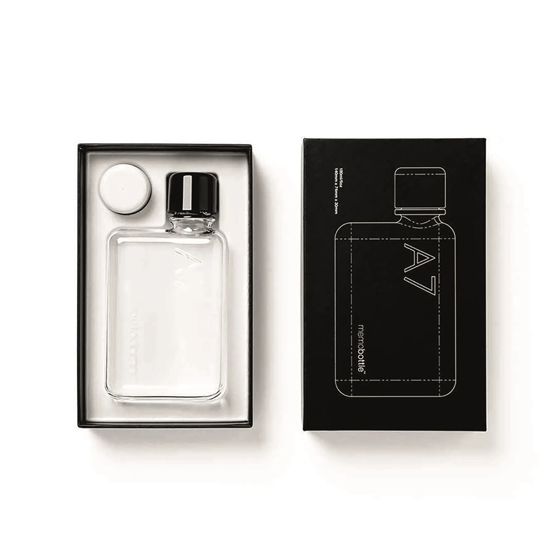 A7 Memobottle - Compact, flat water bottle, designed to fit 2