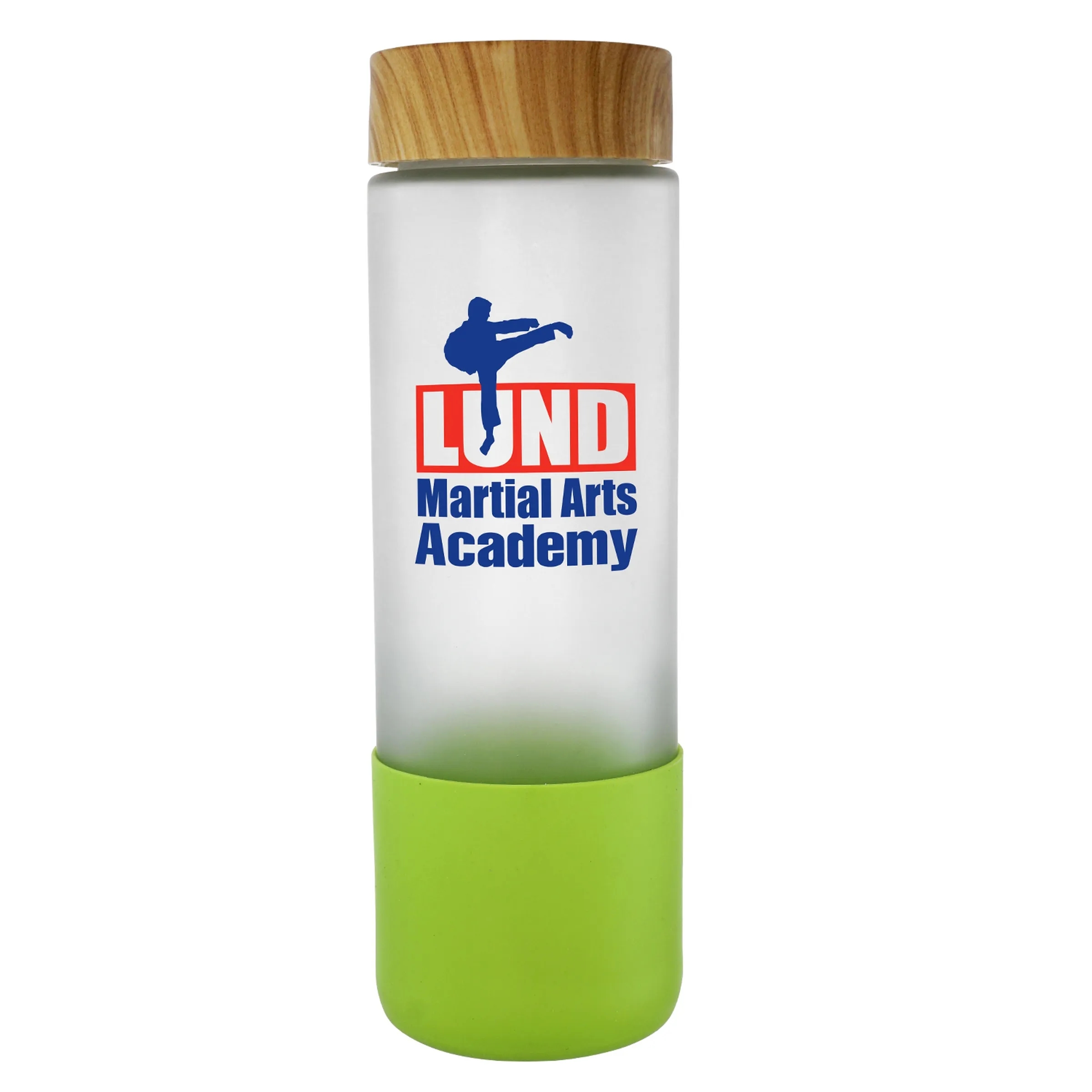Bamboo Pattern 22 oz. Full Color Frosted Glass Grip Bottle 3