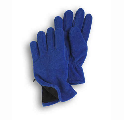 Royal Blue Fleece Zipper Gloves 2
