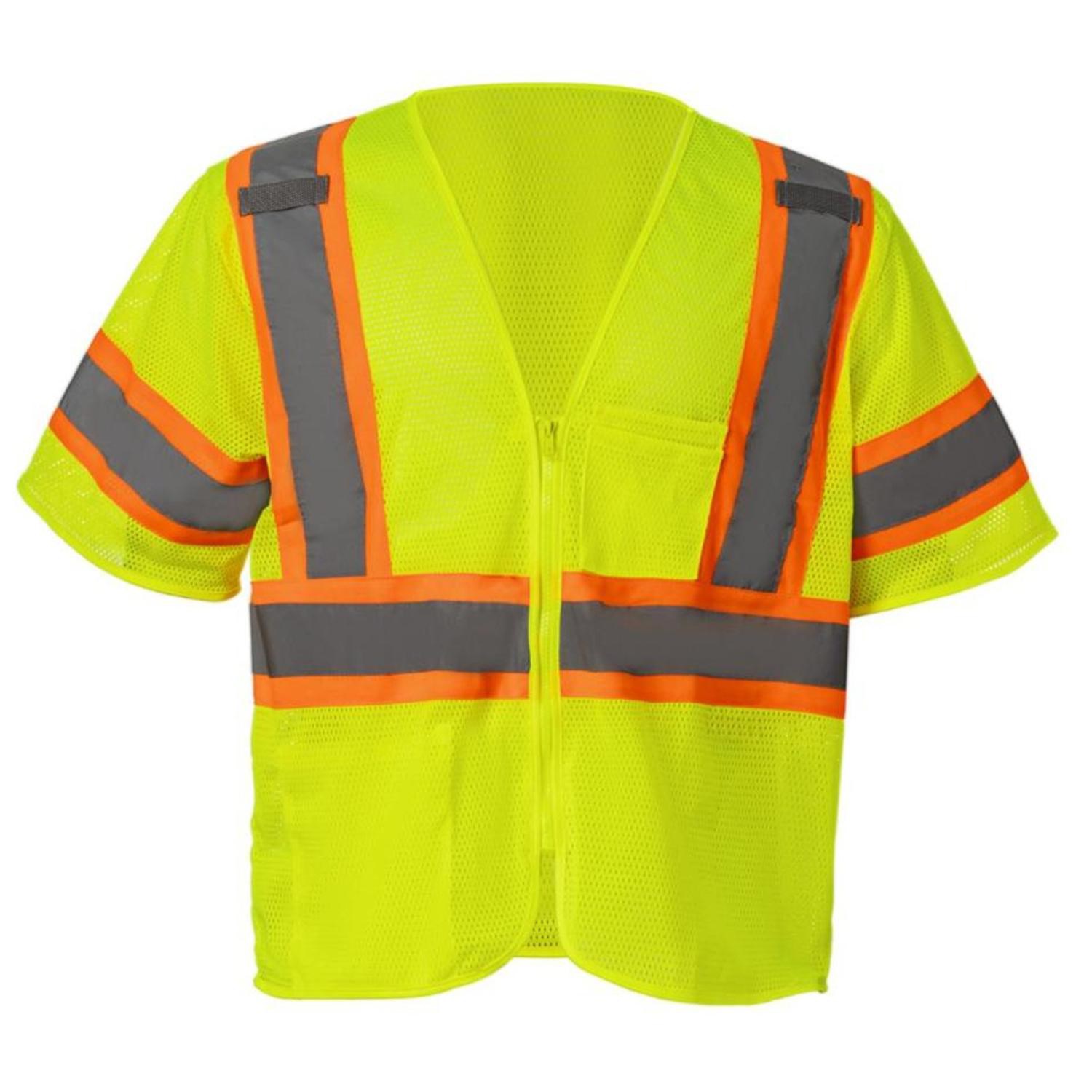 3.8oz. Polyester Class 3 Two Tone Reflective Safety Vest With Pocket 1