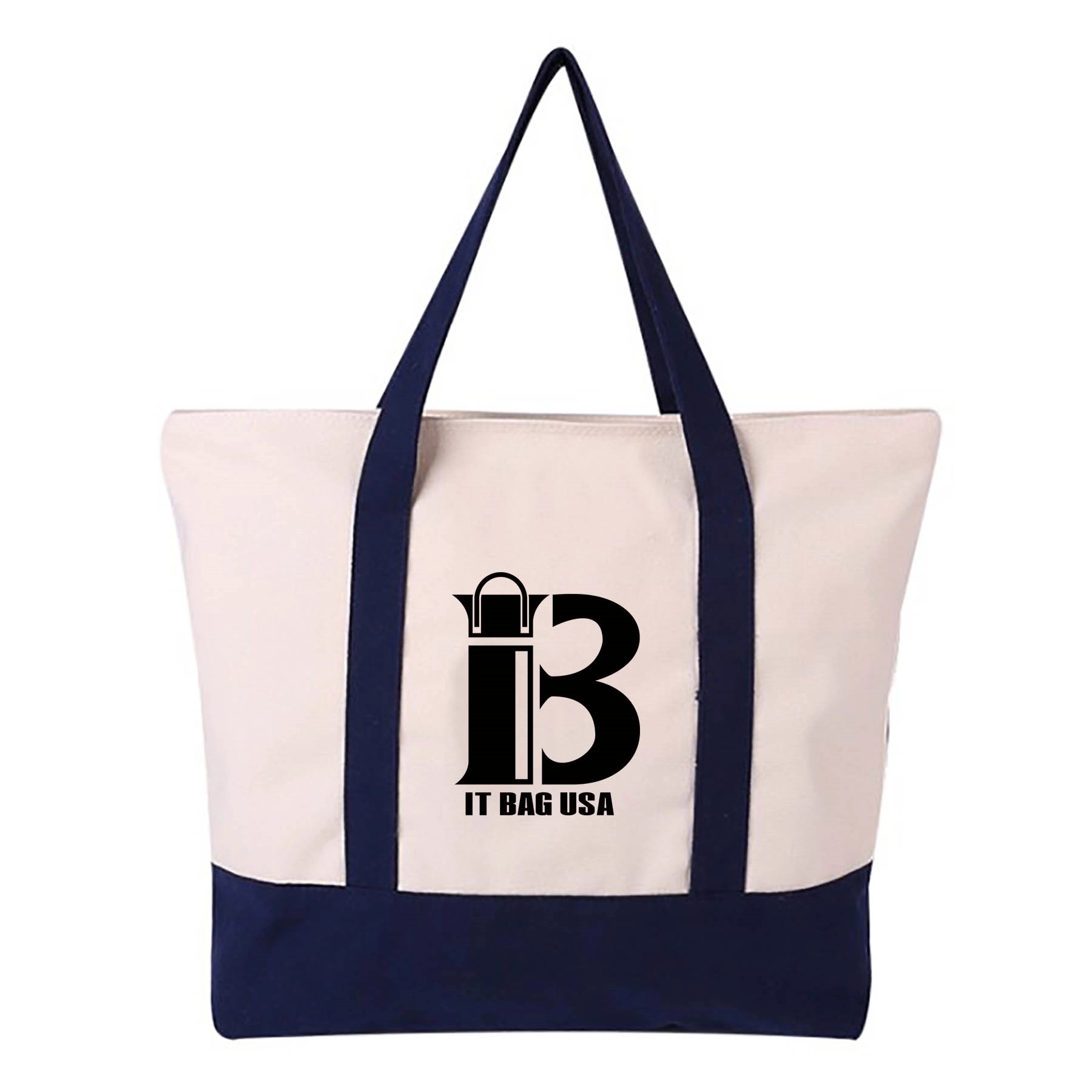 Stylish Canvas Tote Bag With An External Pocket 1