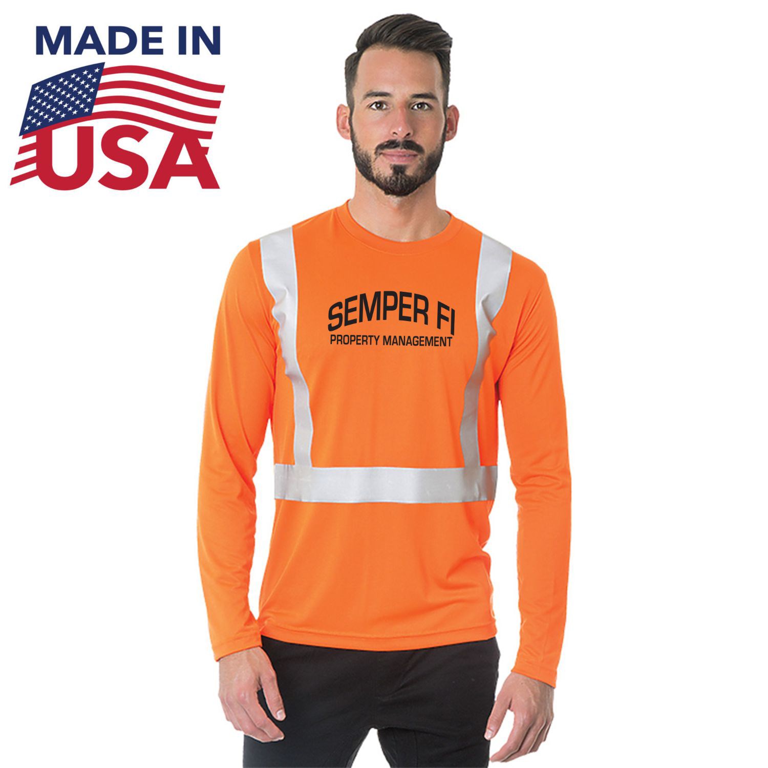 Class 2 USA-Made 100% Polyester Safety Long Sleeve T-Shirt 2