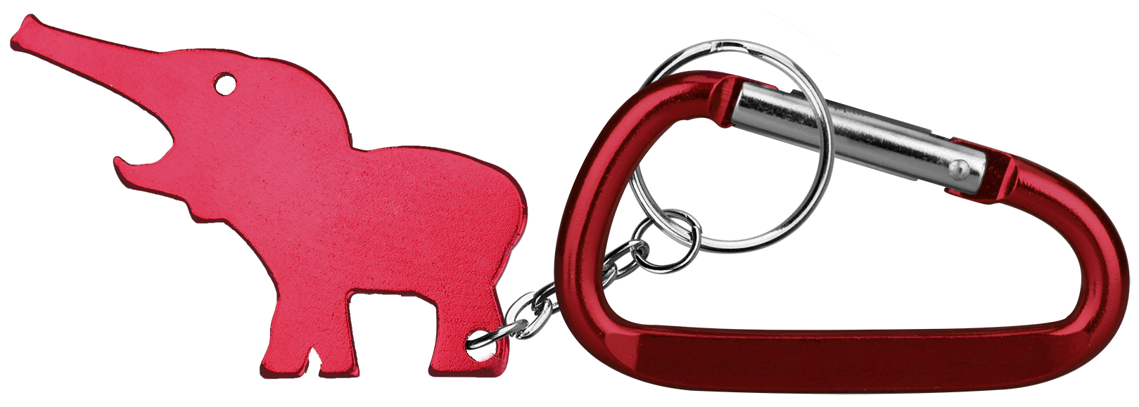 Metal Elephant Shape Bottle Opener with Key Ring & Carabiner 6