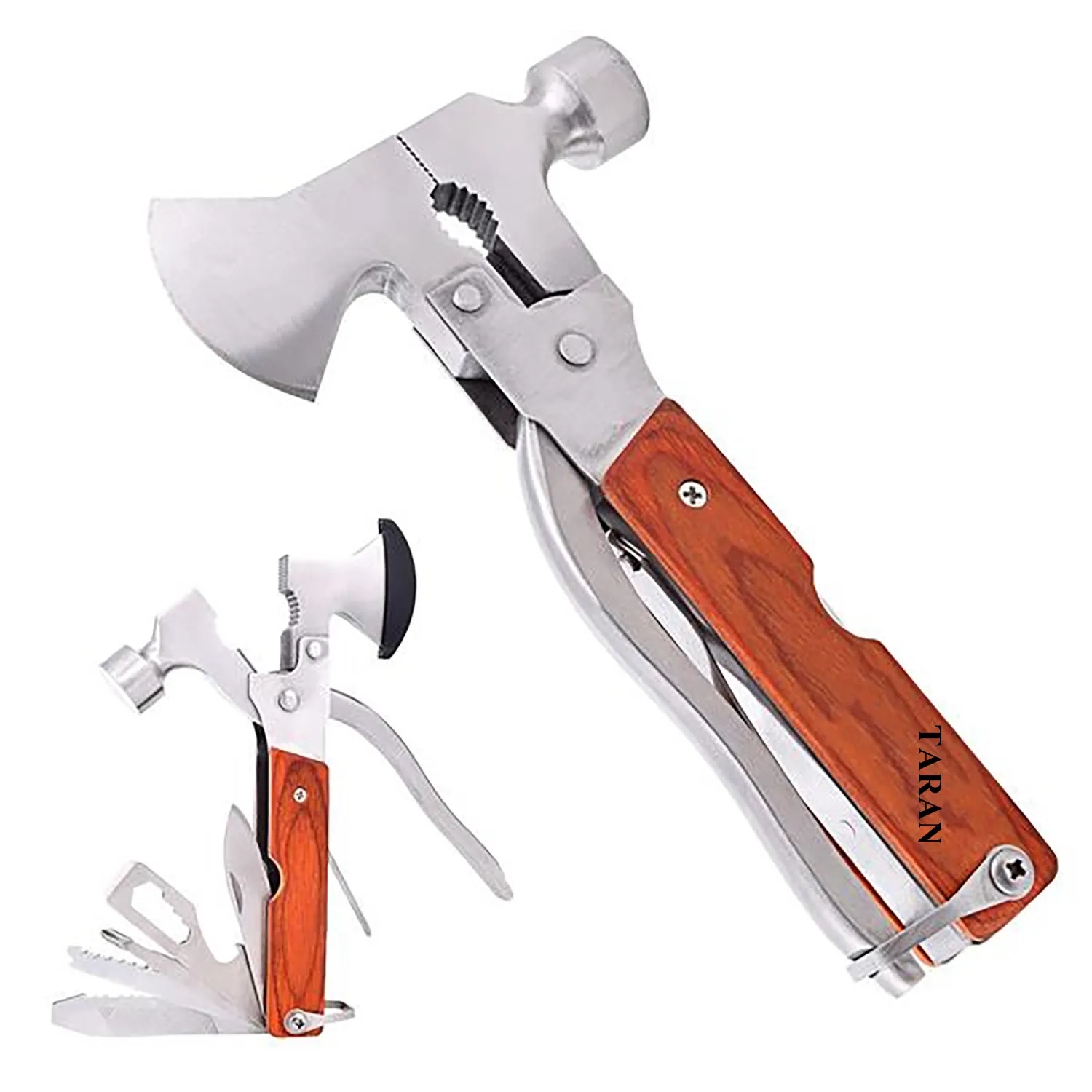 14 In 1 Multifunction Tool Portable Folding Wood Handle 1