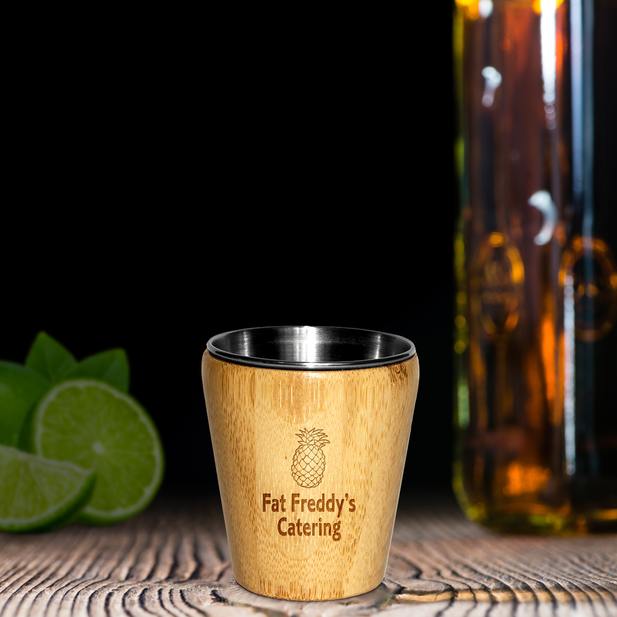 Bamboo and Stainless Steel Shot Glass 3