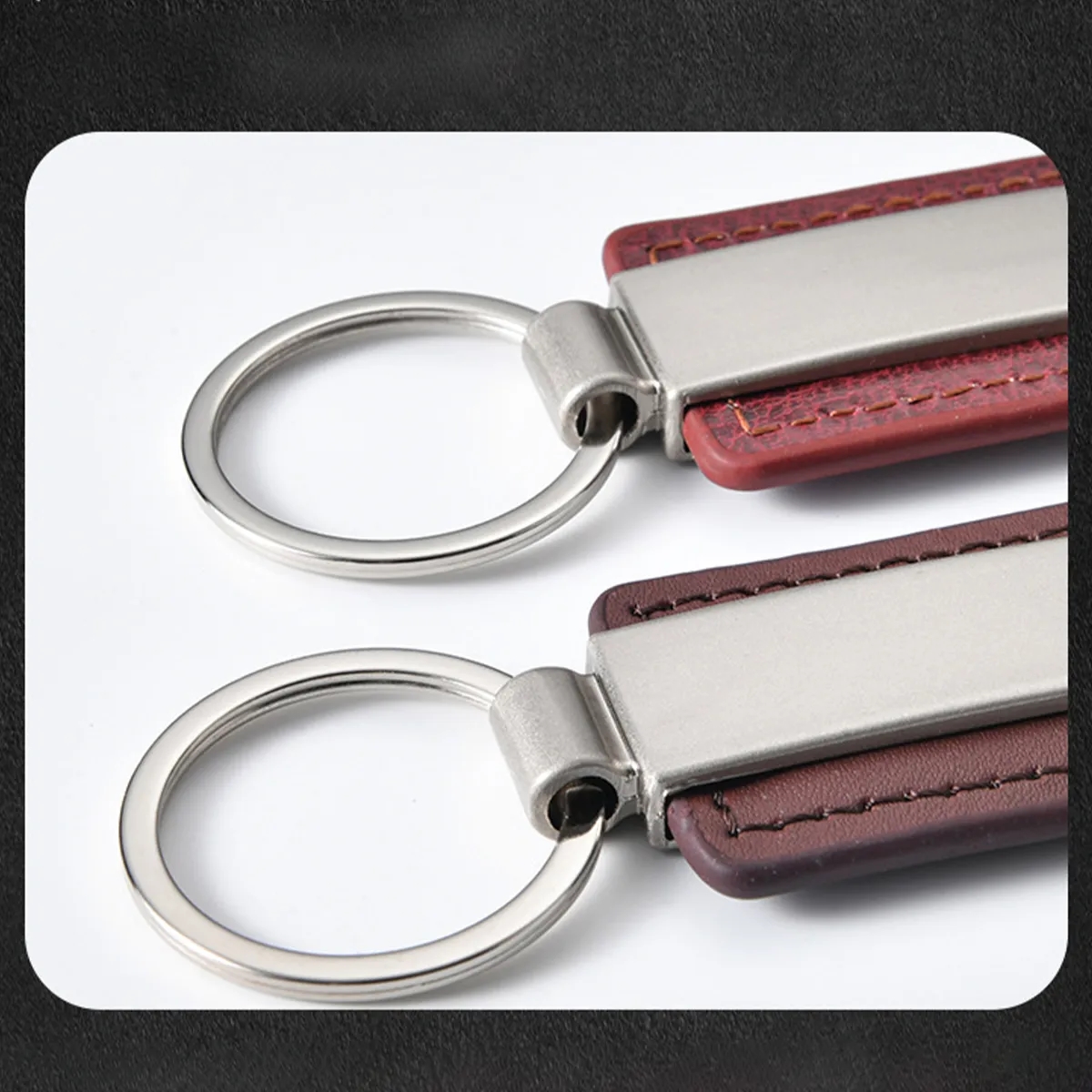 Leather Key Ring Chain Handmade Metal Custom Business 1