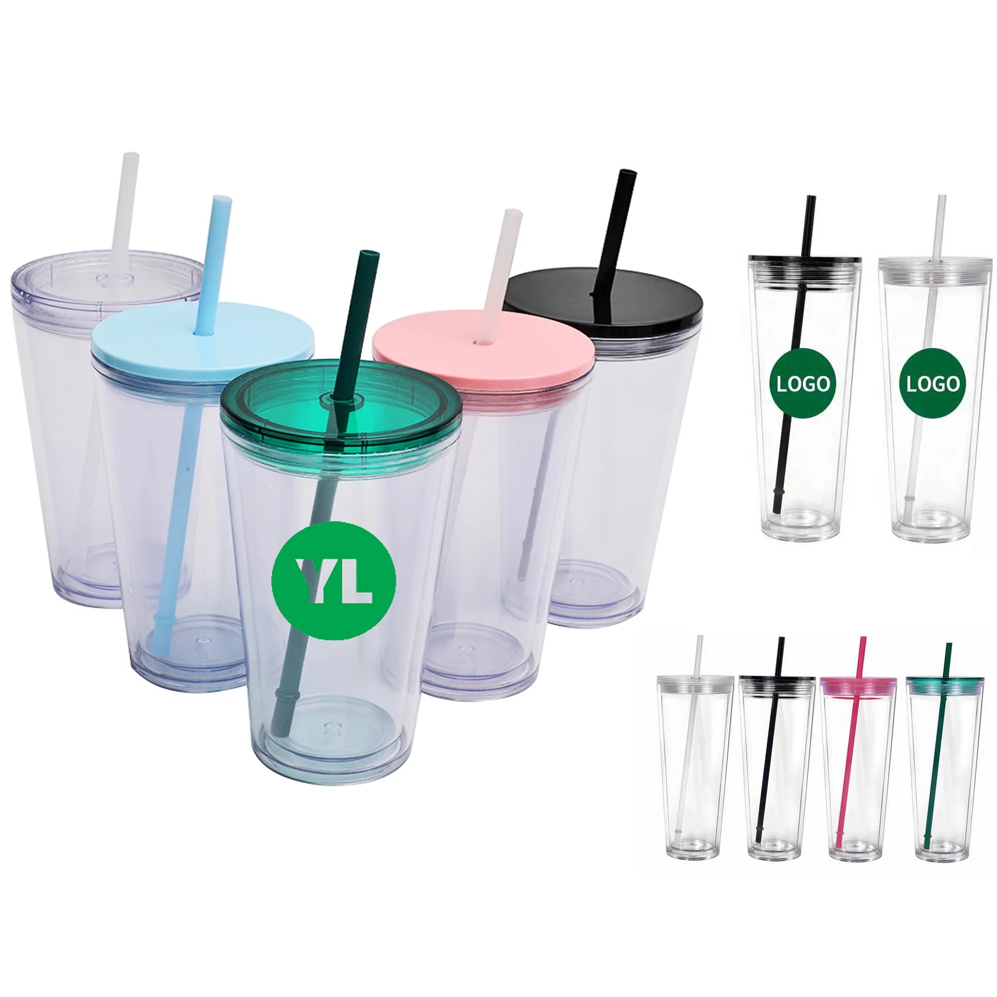 16oz Insulated Double Wall Tumbler Cup with Lid 9
