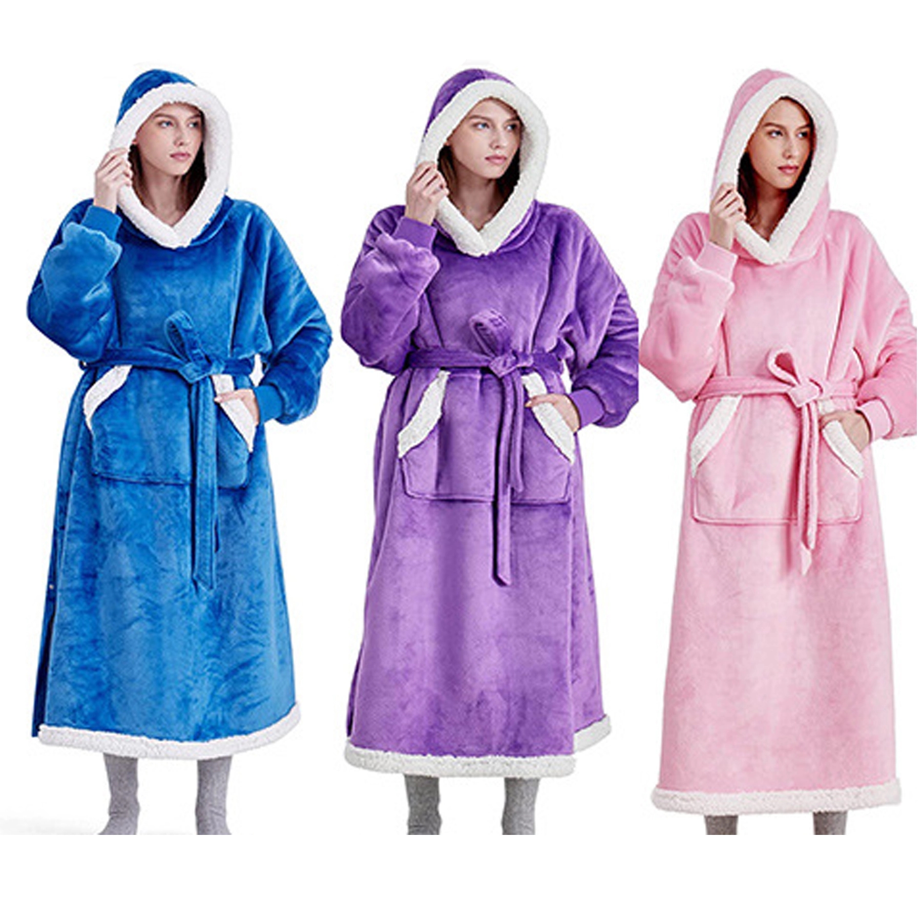 Oversized Microfiber & Sherpa Wearable Blanket, custom hoodie or sweatshirt with logo imprint 4