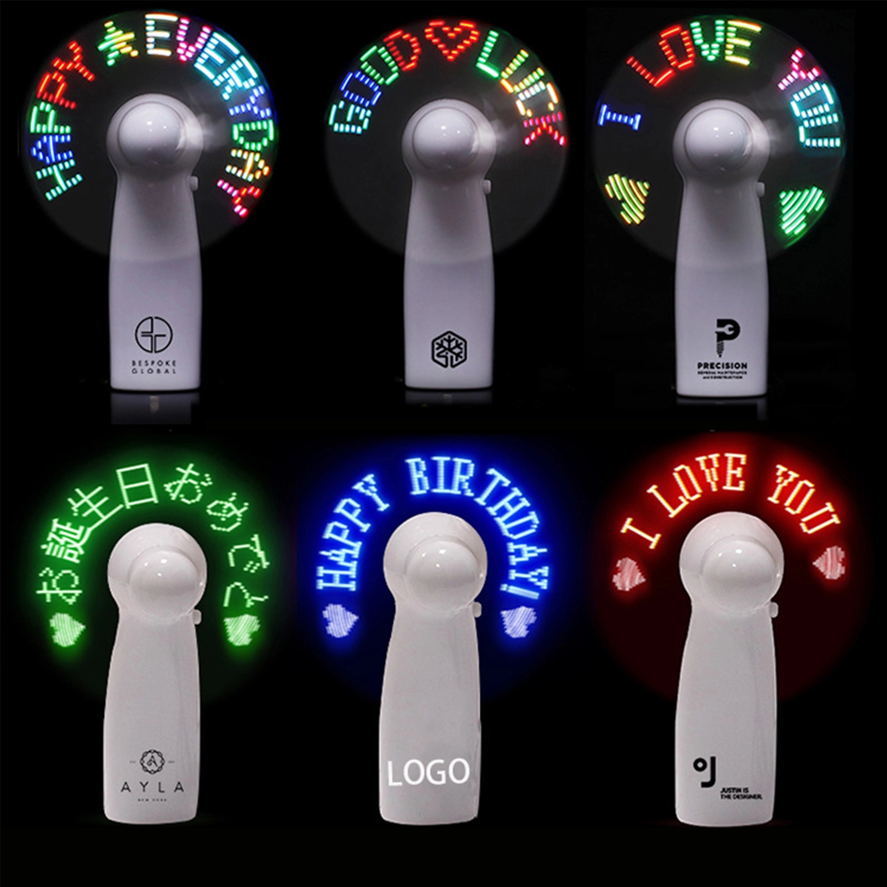 Message LED Handhold Flash Fan 2