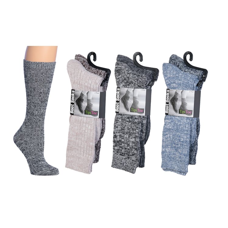 Women's Boot Socks - 2 Pack Marled Design Size 9-11 2