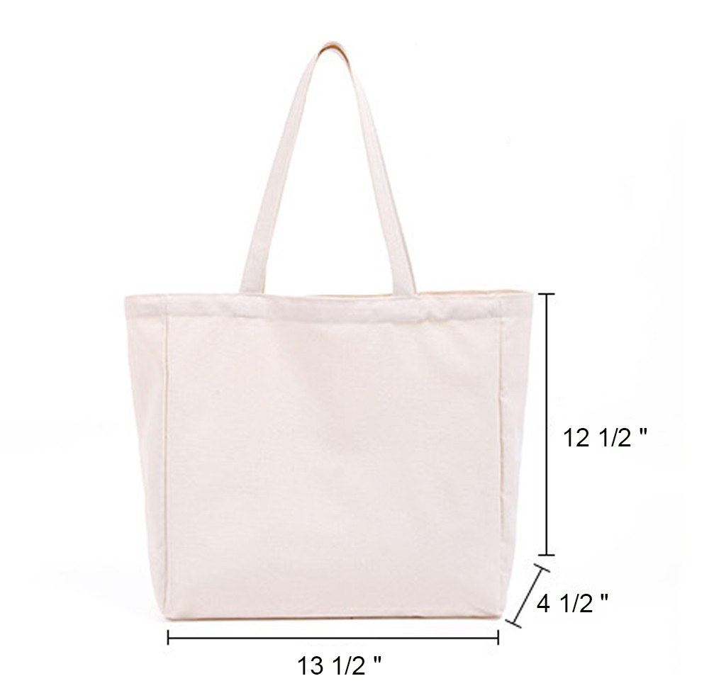 Eco-Friendly Canvas Cotton Grocery Shopping Tote Bag, custom tote bag with logo imprint 8