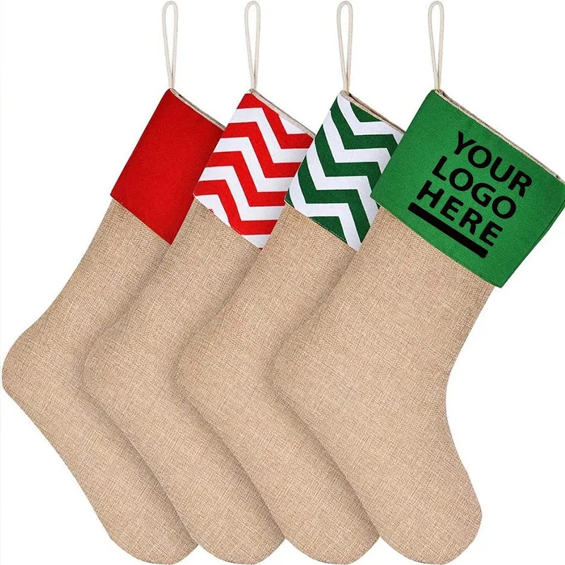Burlap Christmas Stocking 2