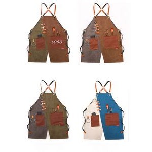 Canvas Adjustable Work Apron with Large Pockets 15