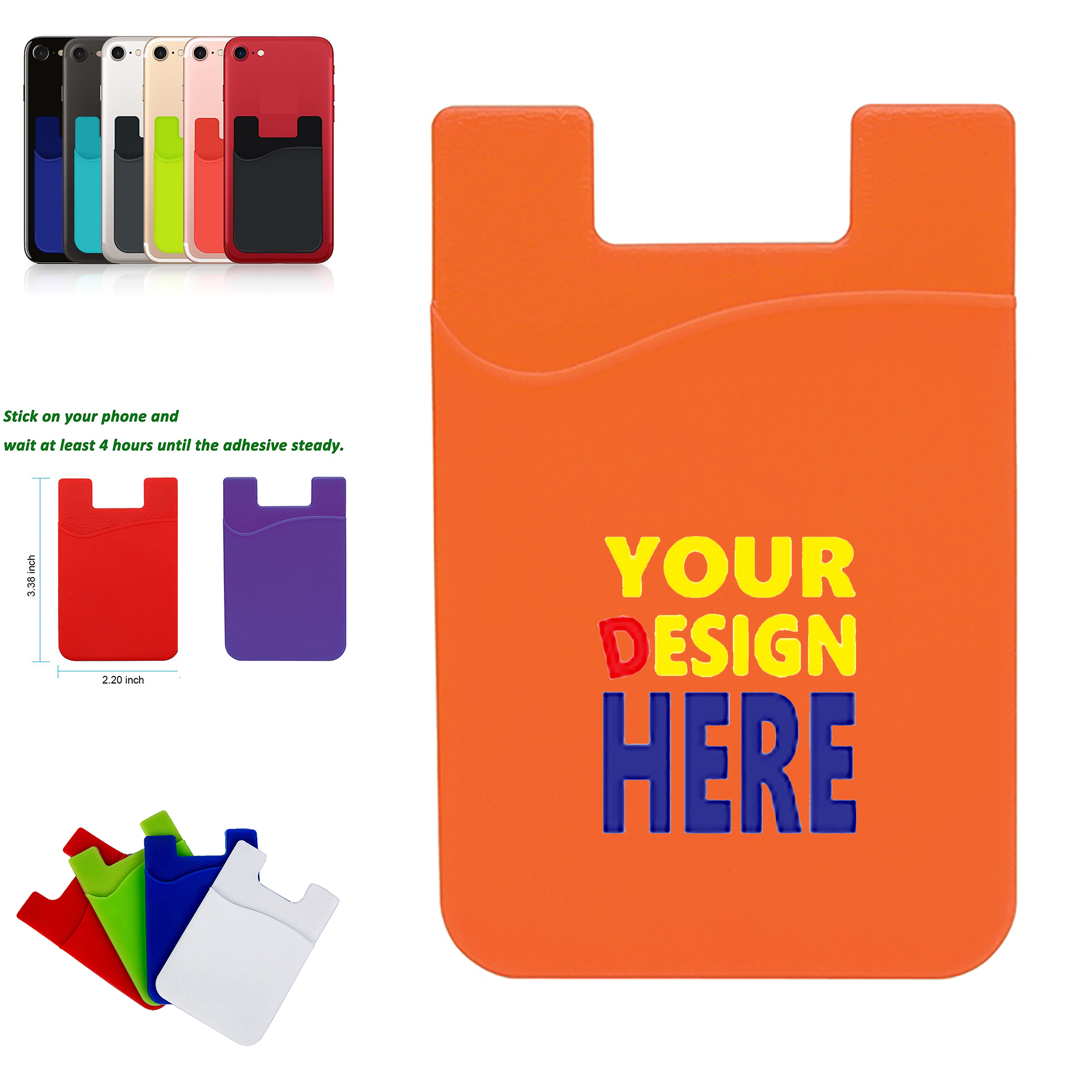 MOQ50Pcs Silicone Phone Wallet 4