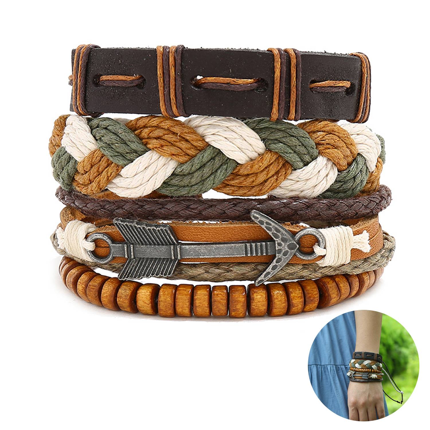 Jute Simple vintage woven bracelet 2