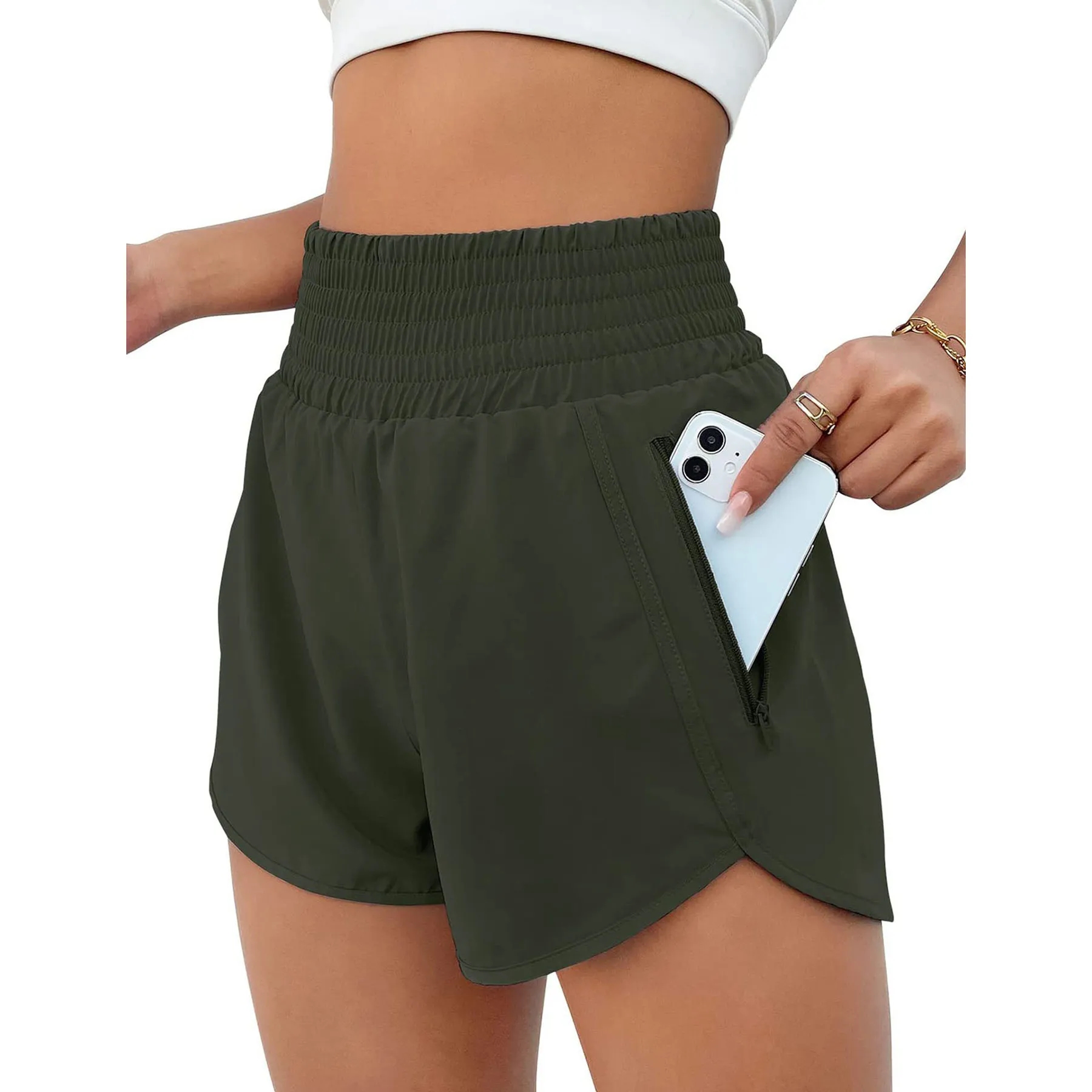 Women's Sports High-Waisted Running Pocket Shorts 3