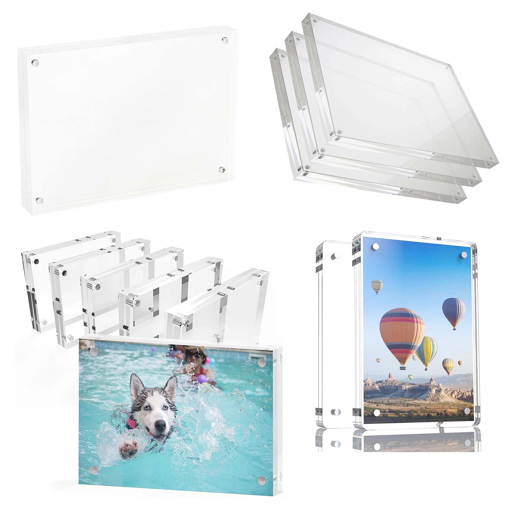 7" Clear Acrylic Photo Frame Double Sided 3