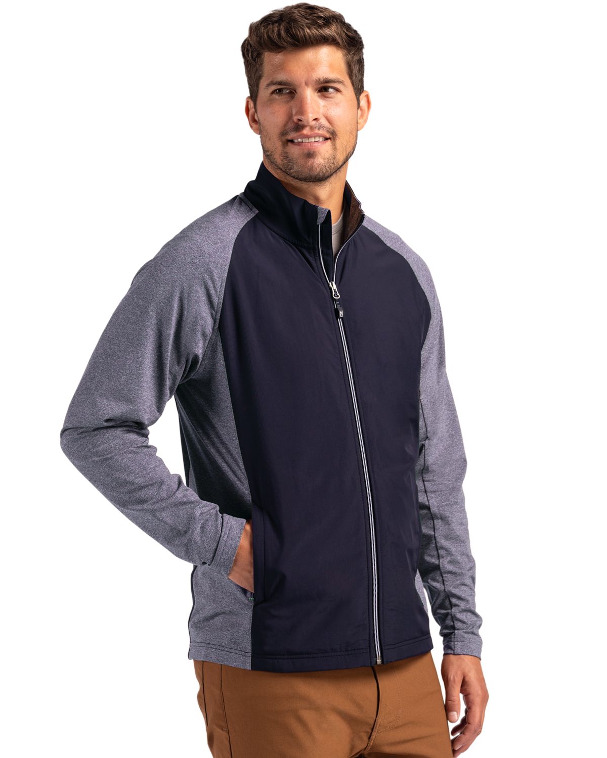 Cutter & Buck Adapt Recycled Soft Knit Stretch Mens Hybrid Full Zip Jacket 40