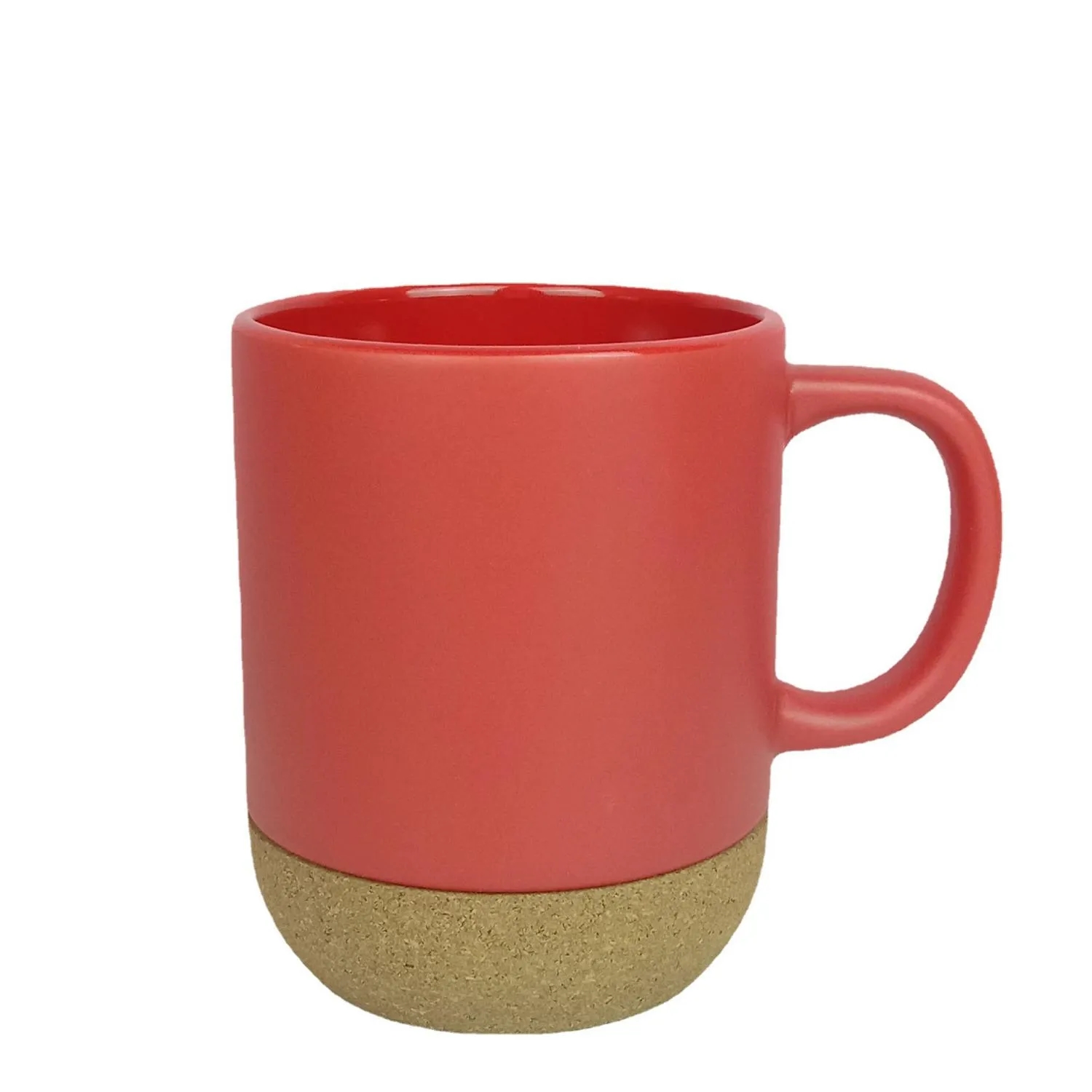 12oz Matte Cork Bottom Ceramic Coffee Mug With Lid 2