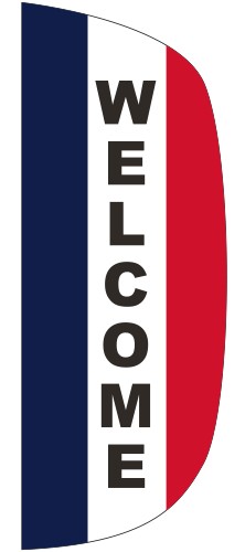 "WELCOME" 3' x 8' Message Flutter Flag 2