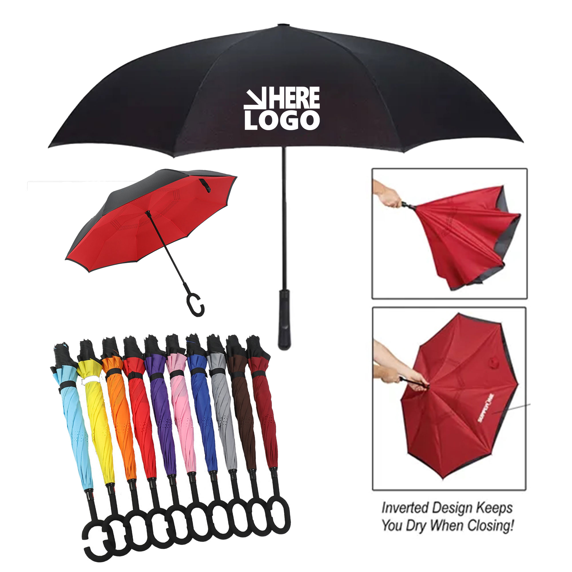 MOQ 50 Inverted Umbrella Double Laye 2