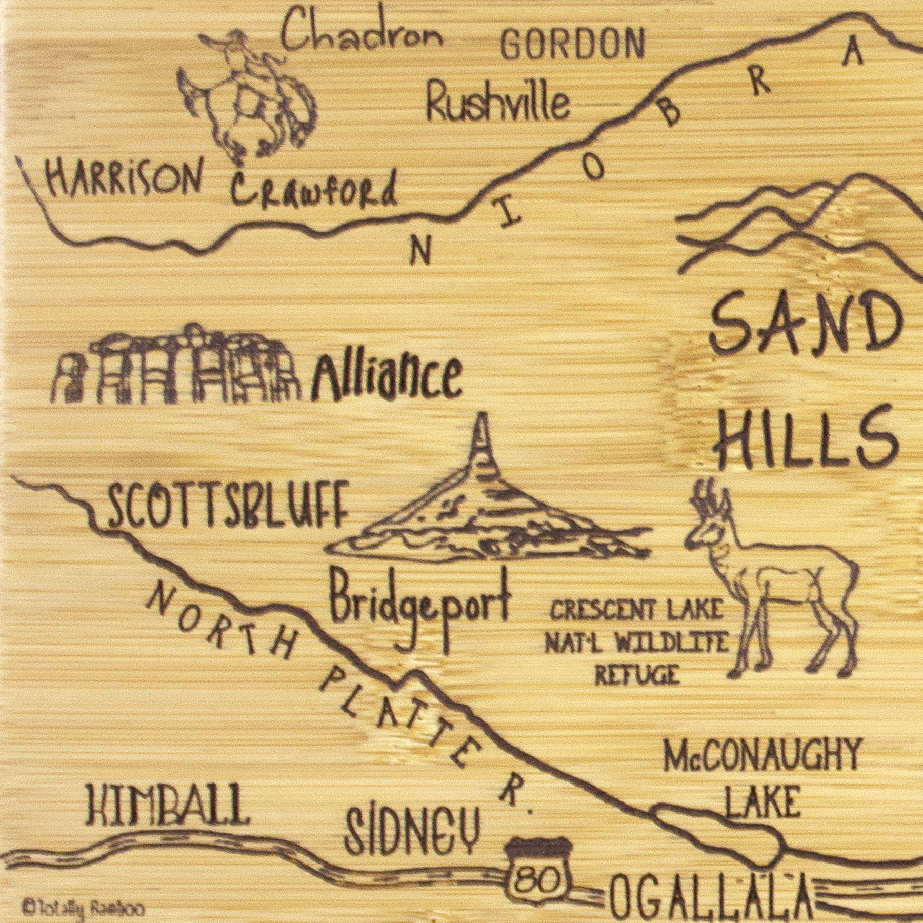 Destination Nebraska Cutting & Serving Board 2