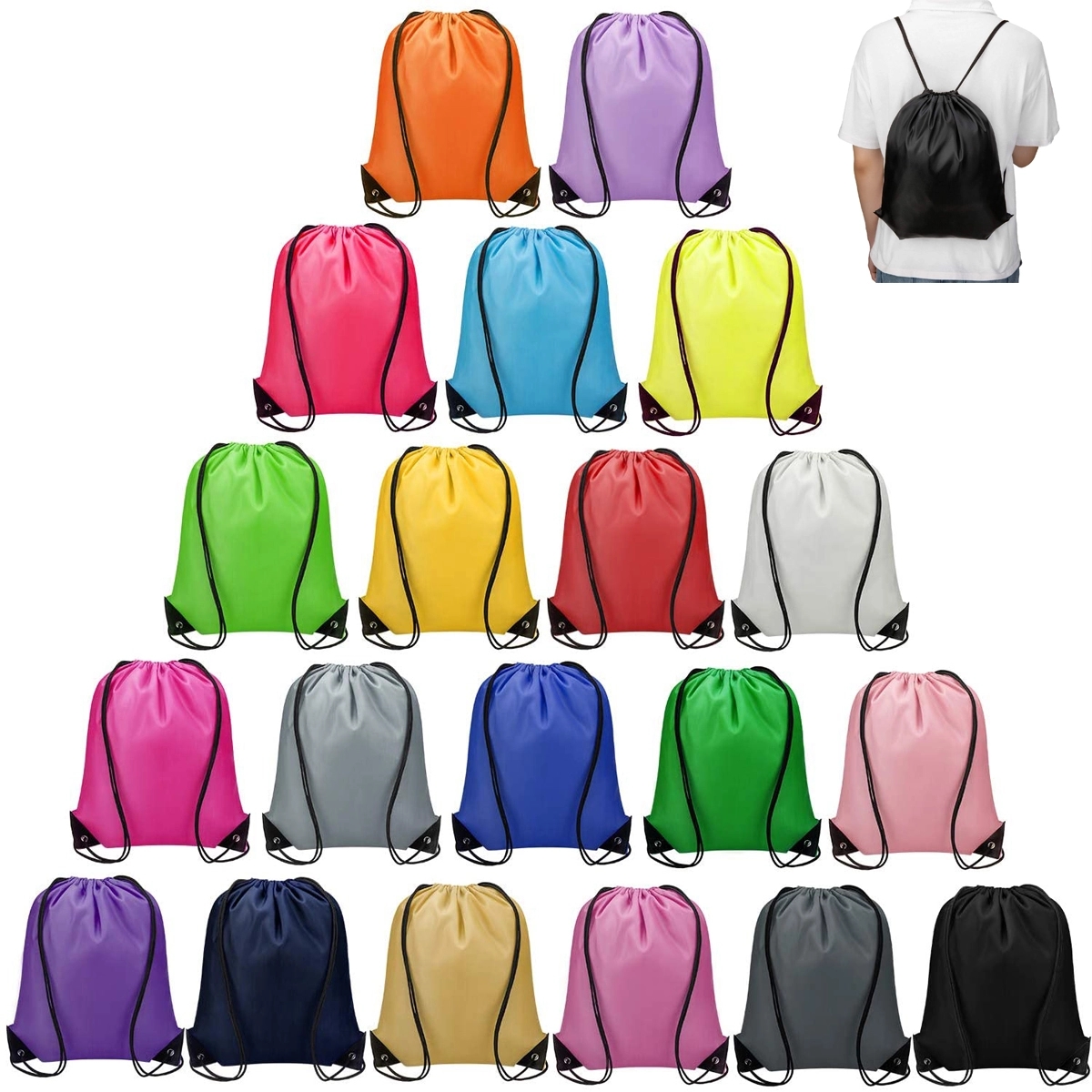 210D Polyester Drawstring Backpack Bag 1
