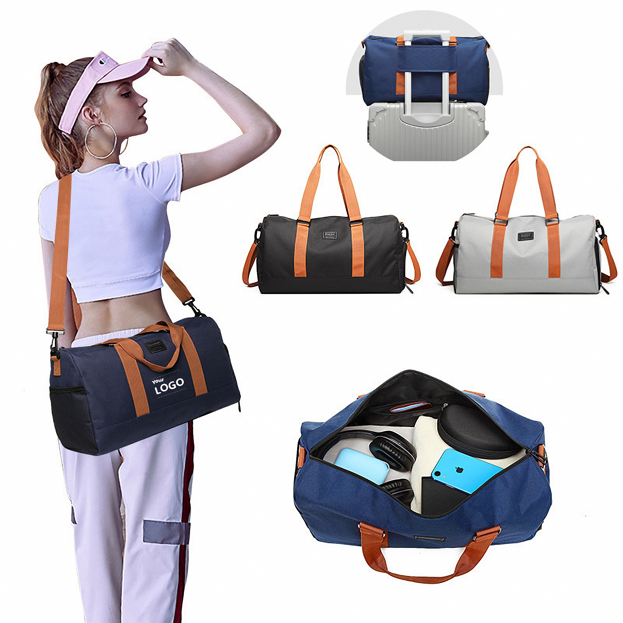 Waterproof Oxford Gym Bag with Wet and Dry Compartments 3