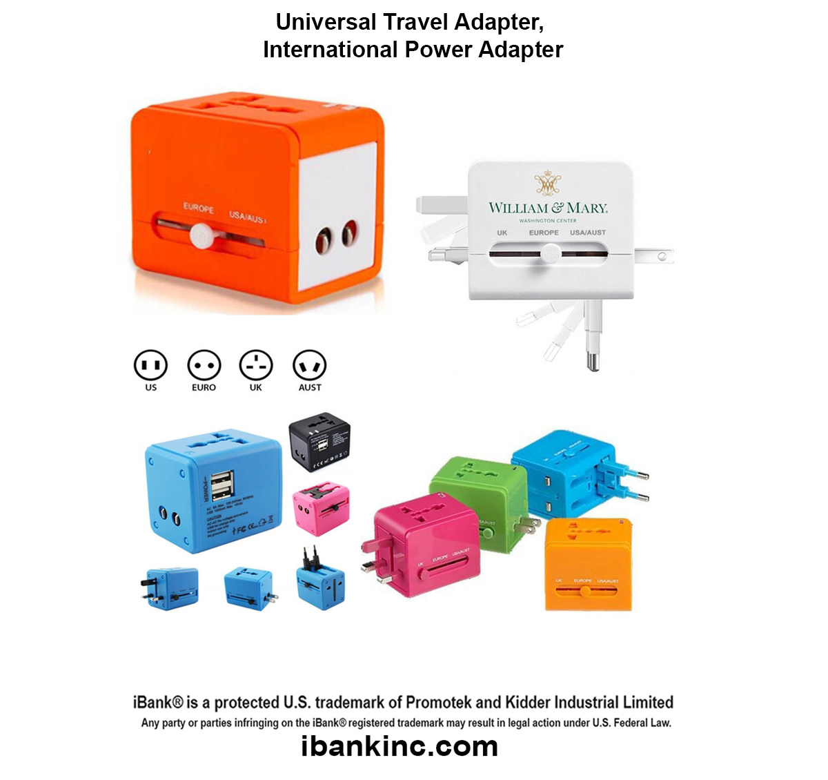 iBank ® Universal Travel Adapter, International Power Adapter 1