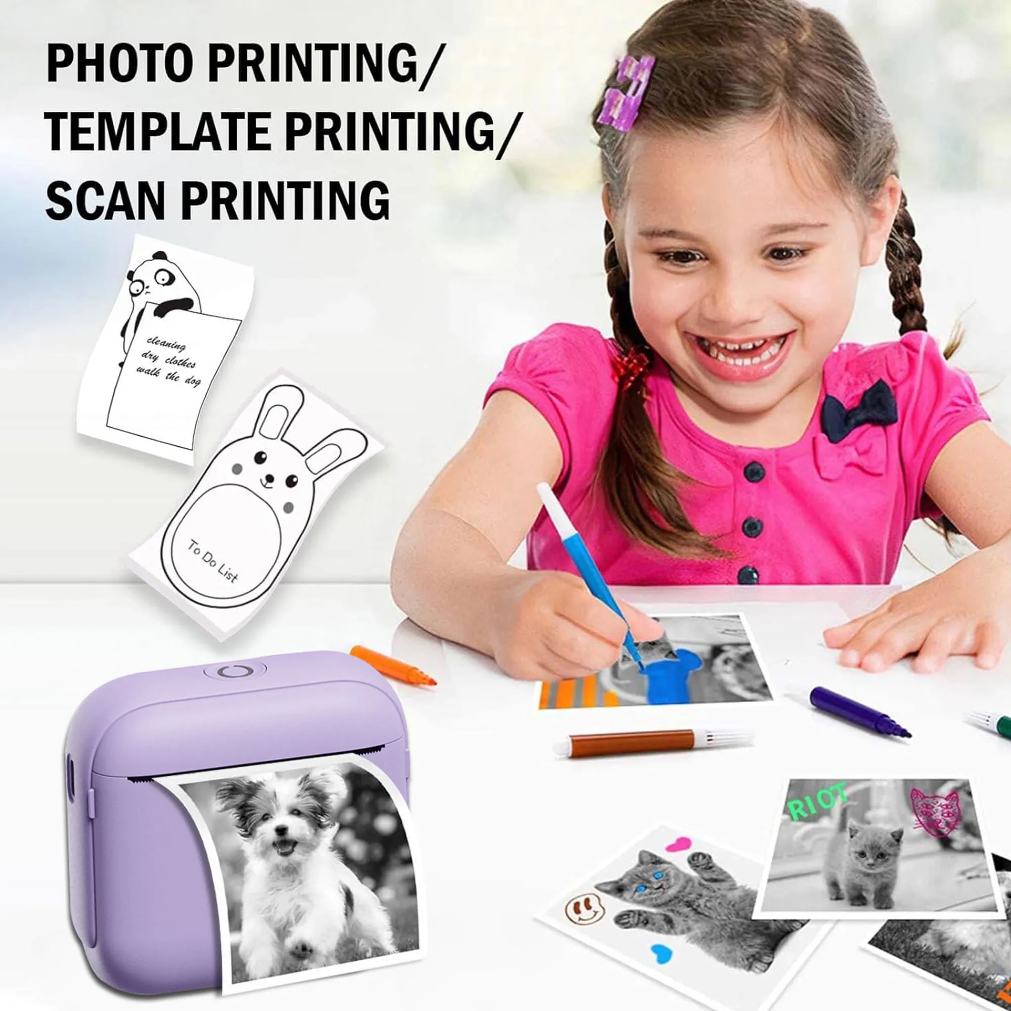Smart Portable Mini Thermal Printer For Kids Photos Gifts 5