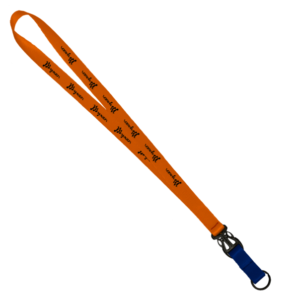 3/4" Multi color (Top and bottom) Nylon Lanyard with Plastic Slide Buckle R 139