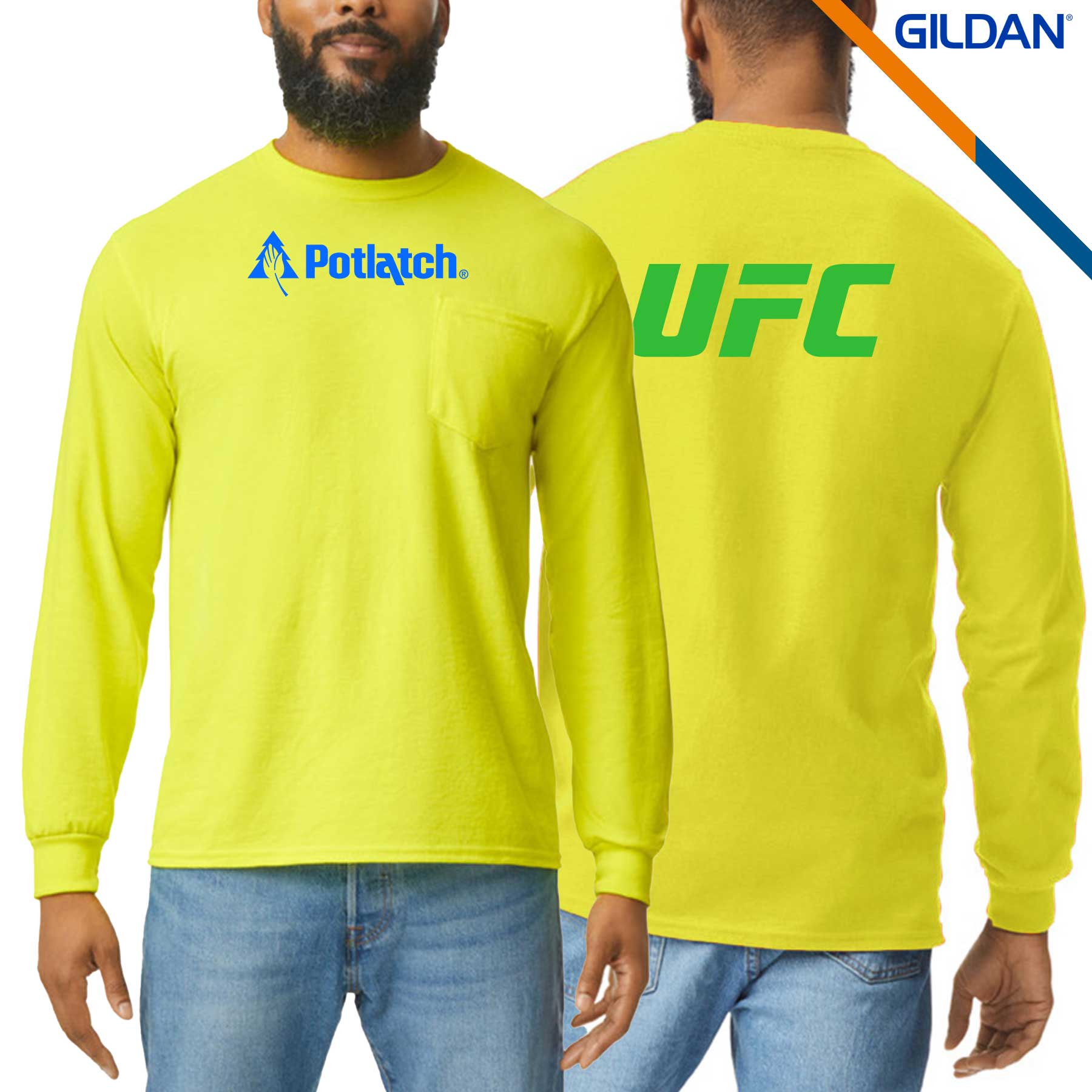 Gildan® 6.1oz 100% Cotton Preshrunk Long Sleeve Adult T-Shirts 3