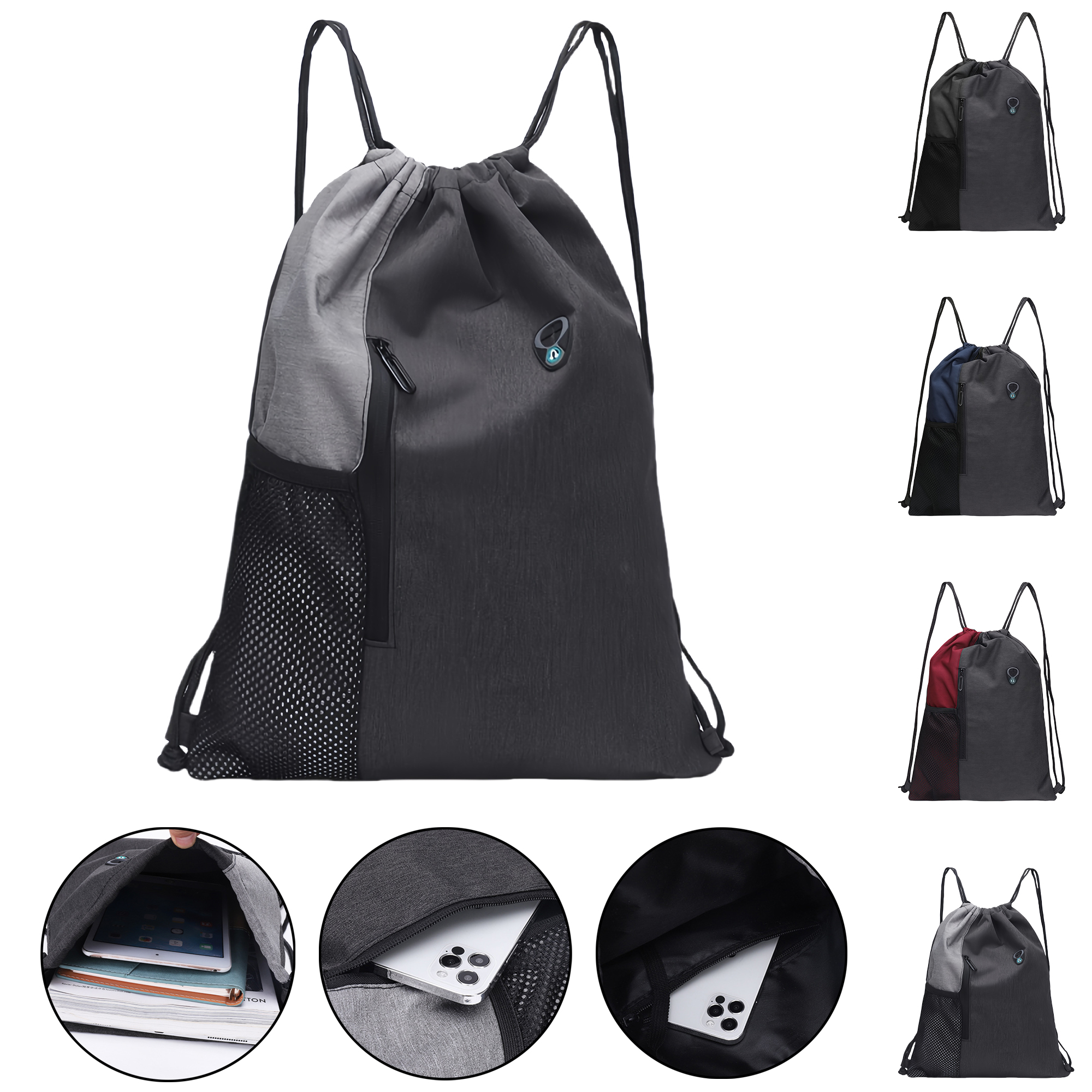 Foldable Backpack Large Capacity Stylish Gym Running Sports Drawstring Bag Lightweight Durable 5