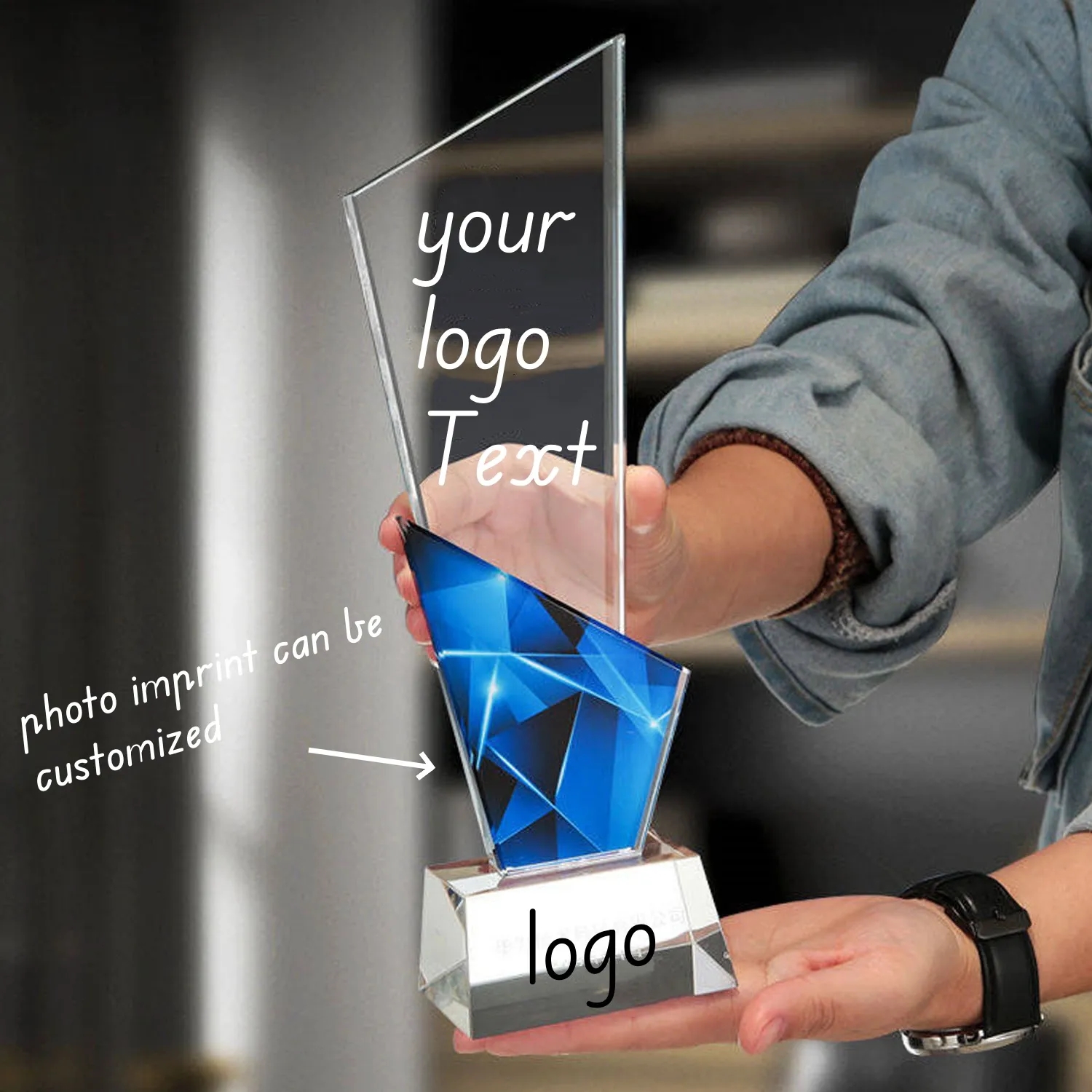 Engraved Custom Crystal Award Glass Appreciation Trophy 4