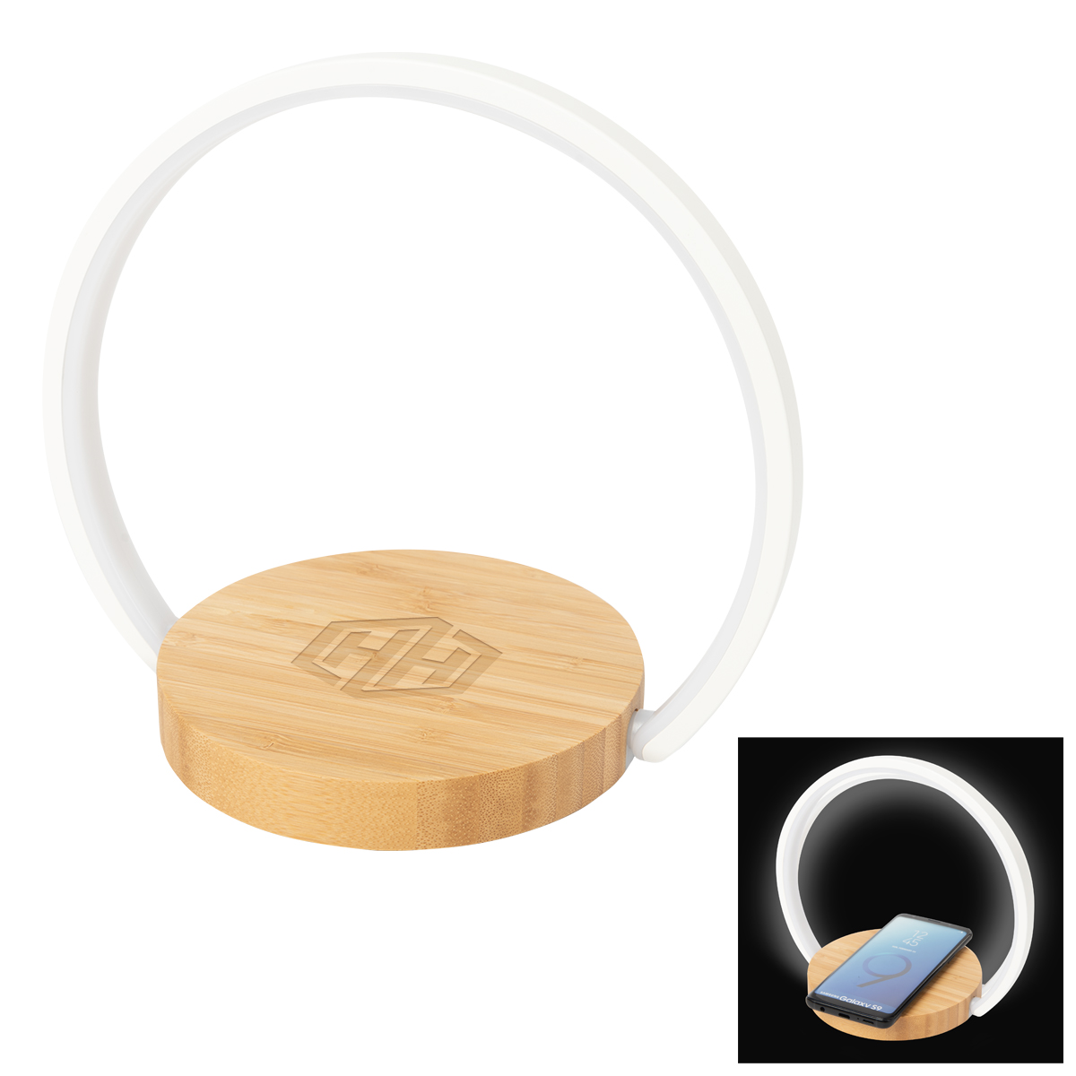 Bamboo Wireless Charger Night Light 2