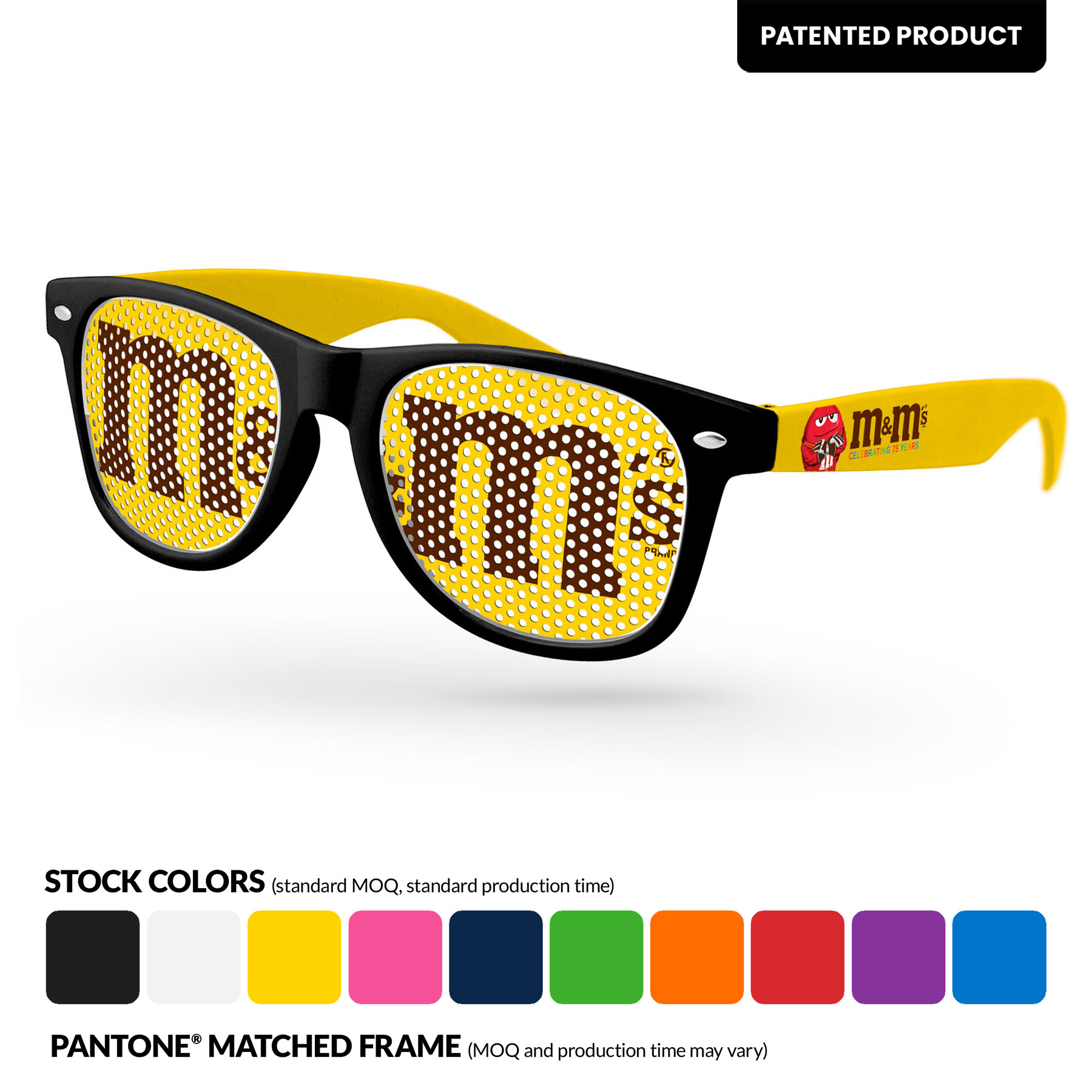 2-Tone Retro Pinhole Sunglasses w/ Full-Color Temple Imprint 17