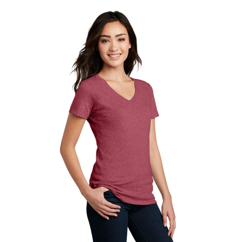 District Women's Perfect Blend CVC V-Neck Tee. 65
