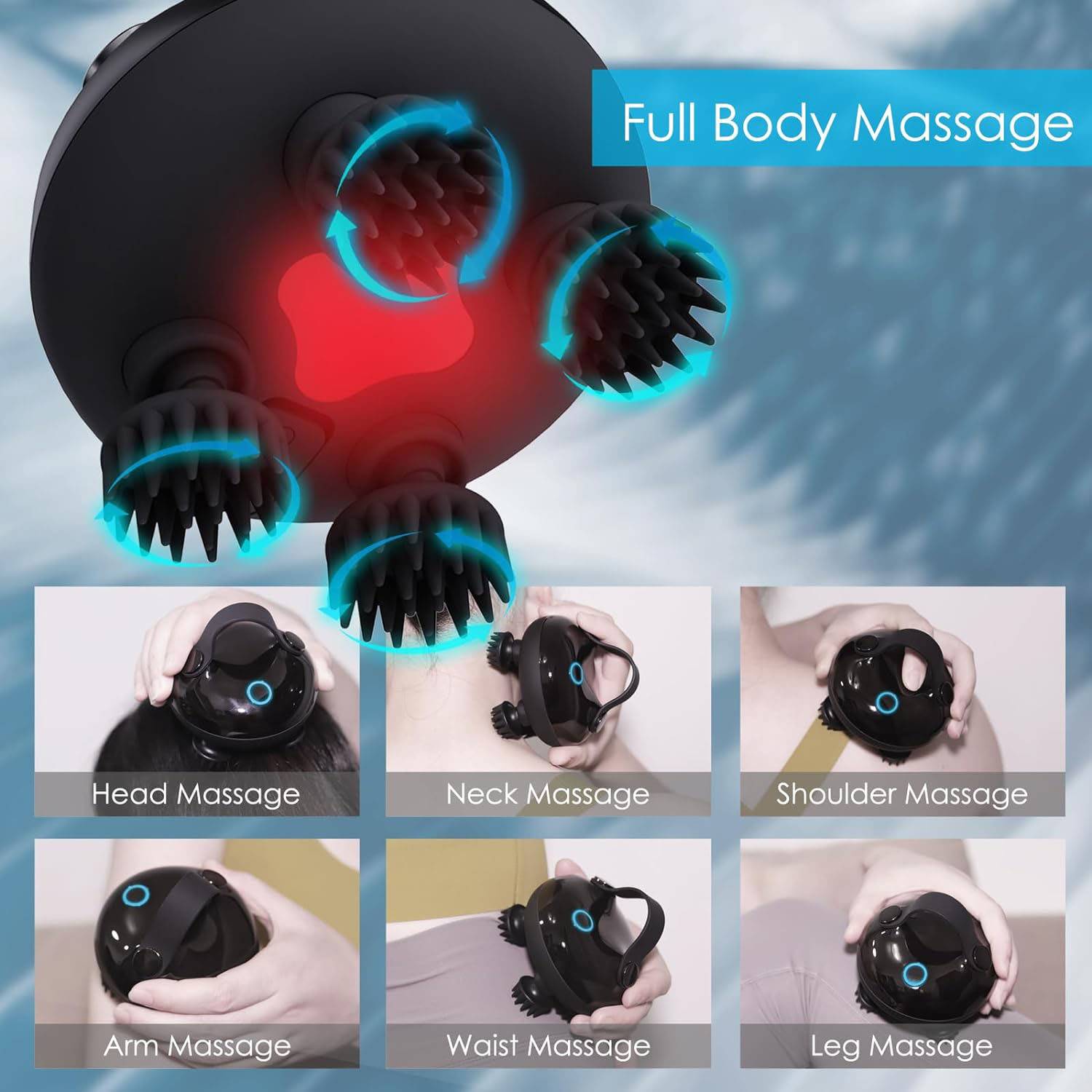 Silicone Electric Scalp Head Decompression Massager 4