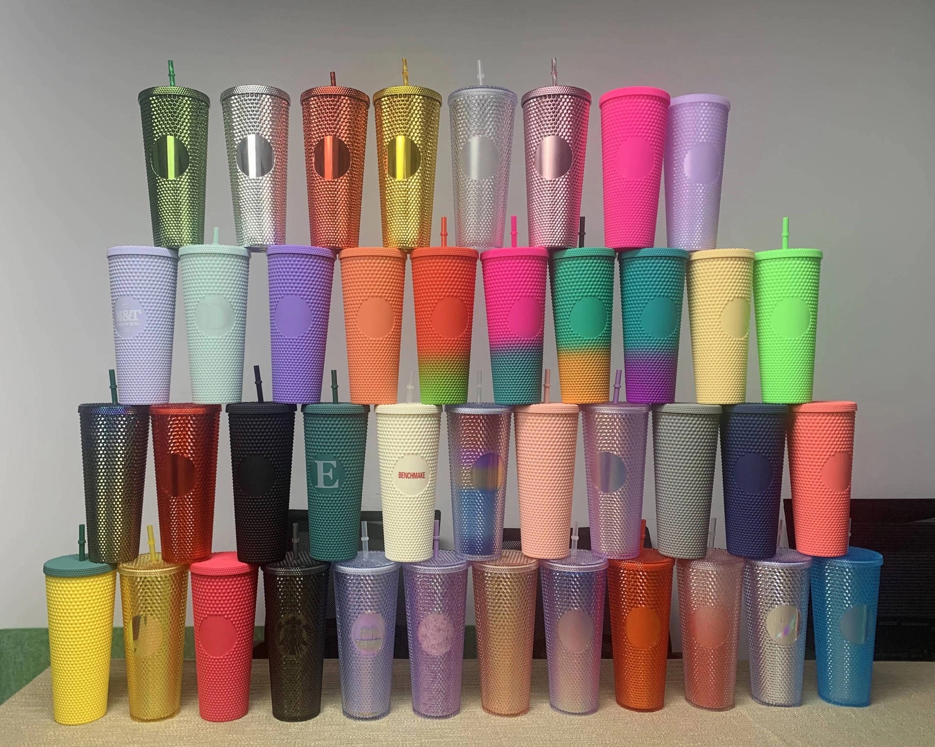 Studded Tumbler With Lid And Straw 24Oz Double Wall 2
