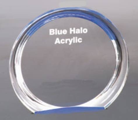5 3/8" Blue Round Halo Acrylic Award 2