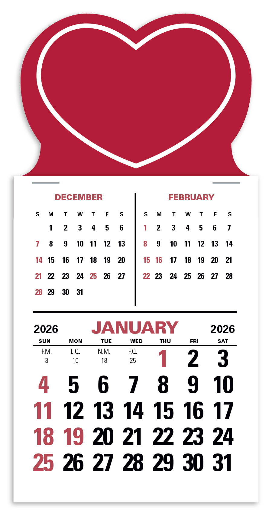 Press-N-Stick 3-Month Vertical Calendar