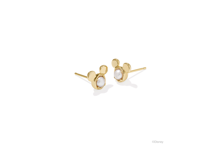 Kendra Scott Disney Gold Mickey Mouse Stud Earrings in Freshwater Cultured Pearl 2