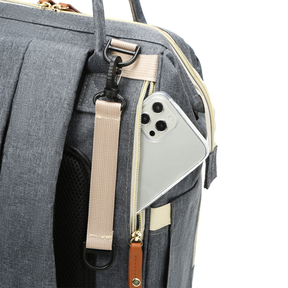 3 in 1 Diaper Bag Backpack with Bassinet Bed Mat Pad 8