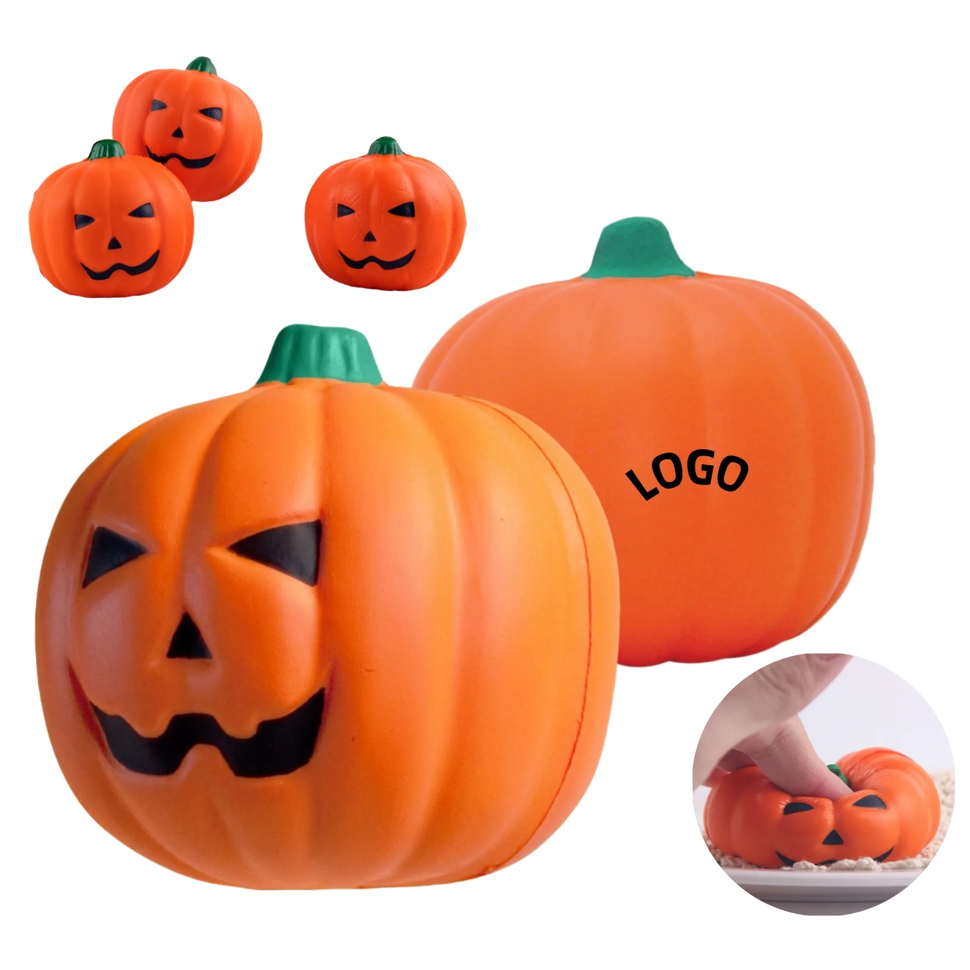 PU Halloween Pumpkin Stress Relief Ball 2