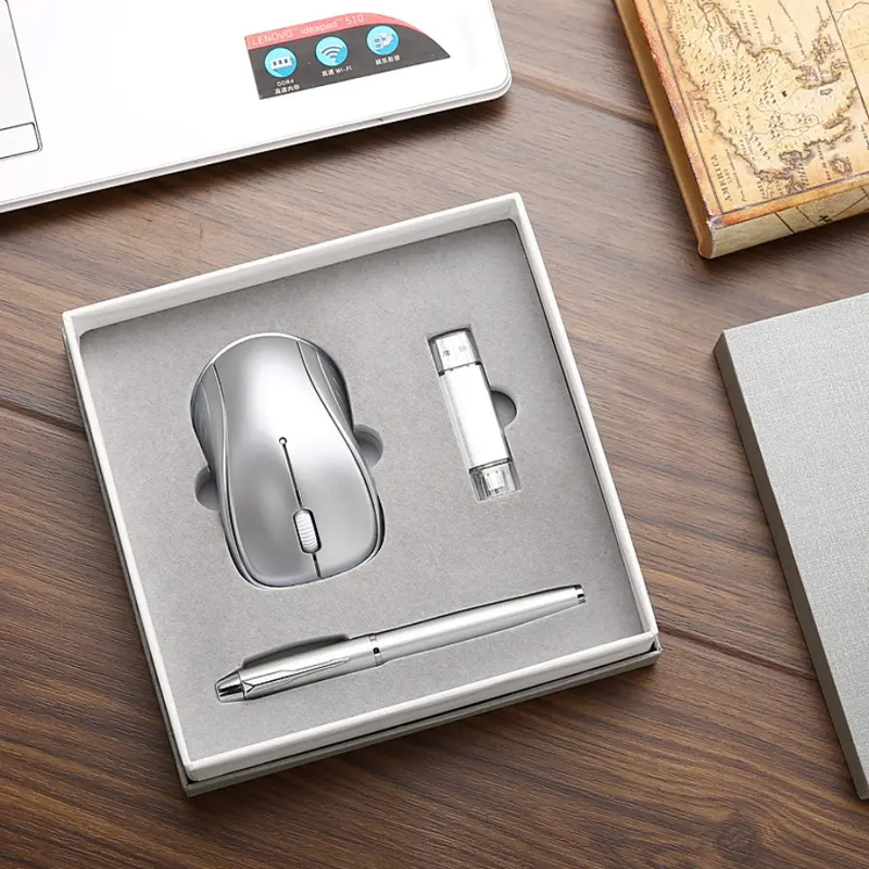 Executive Tech Trio — Wireless Mouse, Pen & USB 7